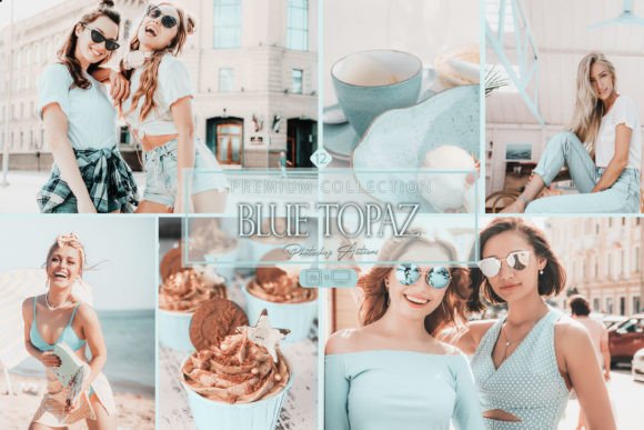 Download 12 Photoshop Actions, Blue Topaz Ps - Photo Collection