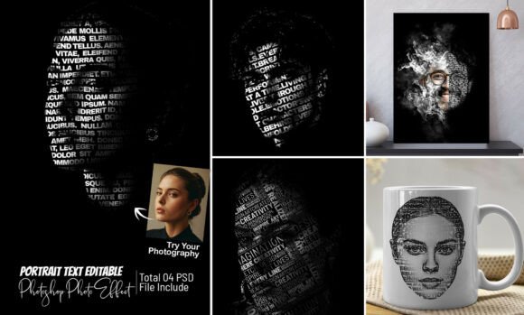 Download Text Portrait Editable Photo Effect - Photo Collection