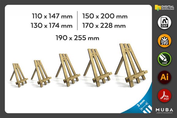 Download 5 Sizes Easel Stand, Photo Frame Svg - Photo Collection